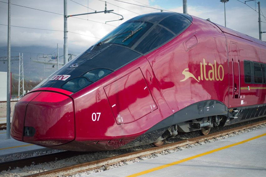 A high speed.italo AGV NTV train is seen prior to its launch in Italy