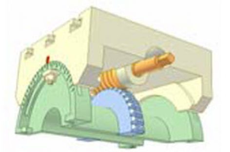 [Mô phỏng cơ cấu cơ khí] Bộ truyền trục vít 4: Bàn nghiêng dùng cho máy cắt kim loại