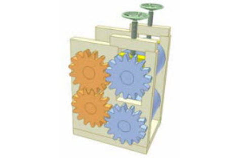 [Mô phỏng cơ cấu cơ khí] Truyền động giữa hai trục song song, vị trí điều chỉnh được 1