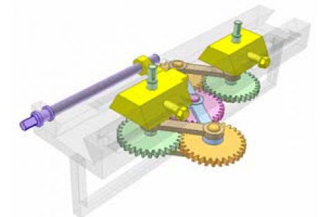 [Mô phỏng cơ cấu cơ khí] Bánh răng và cơ cấu tay quay con trượt kép 1