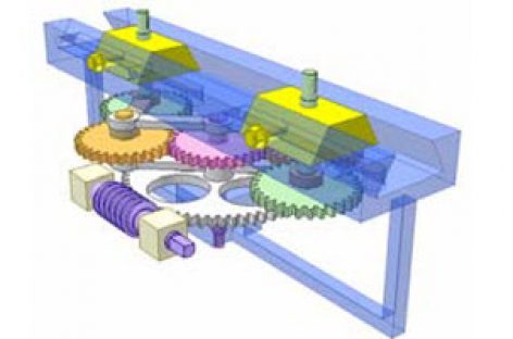 [Mô phỏng cơ cấu cơ khí] Bánh răng và cơ cấu tay quay con trượt kép 2