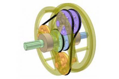 [Mô phỏng cơ cấu cơ khí] Bộ vi sai ô tô đai truyền 2 (hoặc xích)