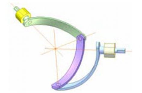 [Mô phỏng cơ cấu cơ khí] Cơ cấu 4 khâu bản lề hình cầu 7