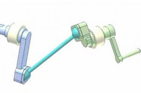 [Mô phỏng cơ cấu cơ khí] Cơ cấu 4 khâu không gian 11r