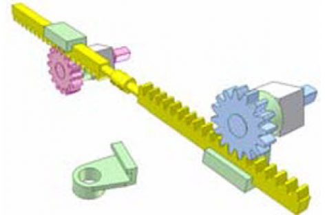 [Mô phỏng cơ cấu cơ khí] Đảo chiều chuyển động bằng bánh răng thanh răng 2