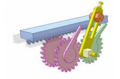 [Mô phỏng cơ cấu cơ khí] Bộ truyền bánh răng với thanh dừng 2