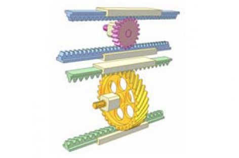 [Mô phỏng cơ cấu cơ khí] Bộ truyền bánh răng thanh răng không gian 1f