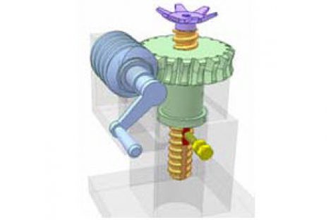 [Mô phỏng cơ cấu cơ khí] Nut-screw and worm jack