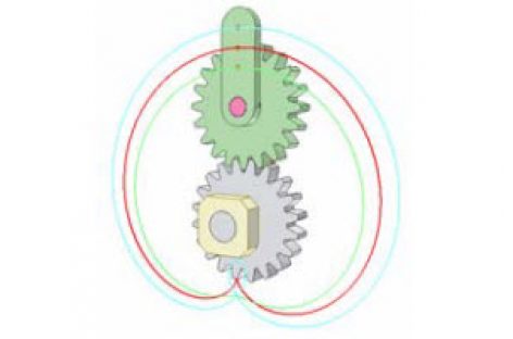 [Mô phỏng cơ cấu cơ khí] Quỹ tích trong bộ truyền bánh răng có trục di động E1