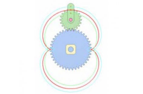 [Mô phỏng cơ cấu cơ khí] Quỹ tích trong bộ truyền bánh răng có trục di động E2