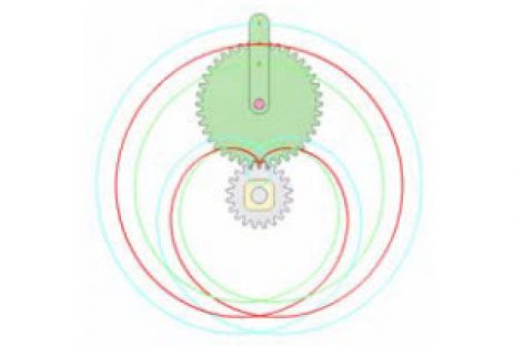 [Mô phỏng cơ cấu cơ khí] Quỹ tích trong bộ truyền bánh răng có trục di động E2b