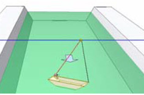 [Mô phỏng cơ cấu cơ khí] Cách đưa thuyền sang bờ nhờ tác động của dòng chảy 2