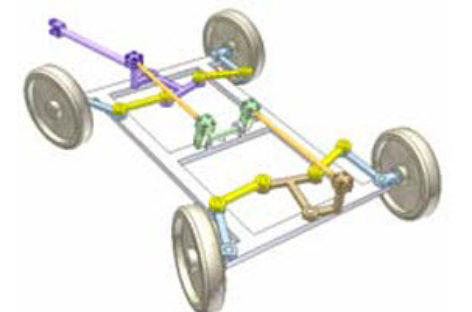 [Mô phỏng cơ cấu cơ khí] Cơ cấu lái rơ moóc bán kính quay vòng nhỏ 3