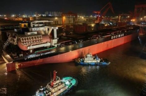 Nhà máy đóng tàu Trung Quốc hạ thủy hai tàu chở hàng rời lớn đầu tiên chạy bằng nhiên liệu amoniac