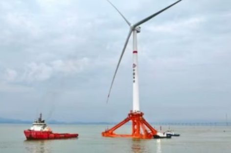 Trung Quốc triển khai giàn điện gió nổi ngoài khơi dạng chân căng đầu tiên có công suất 16MW